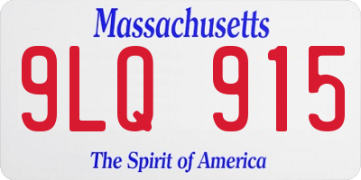 MA license plate 9LQ915
