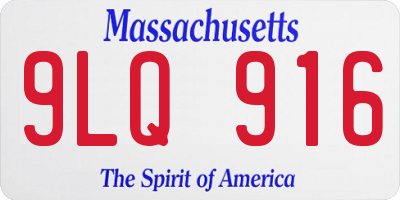 MA license plate 9LQ916
