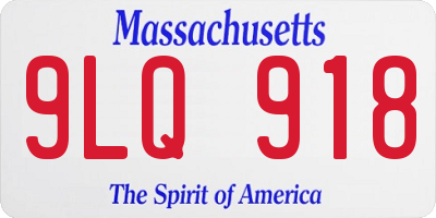 MA license plate 9LQ918