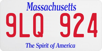 MA license plate 9LQ924
