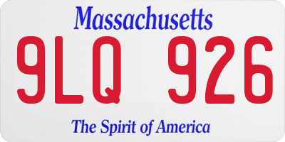 MA license plate 9LQ926