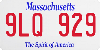 MA license plate 9LQ929