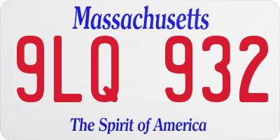 MA license plate 9LQ932