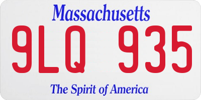 MA license plate 9LQ935
