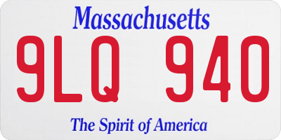 MA license plate 9LQ940