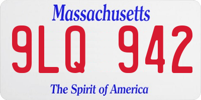 MA license plate 9LQ942