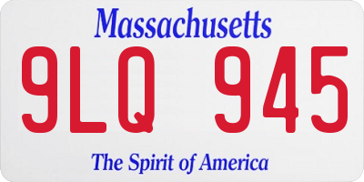 MA license plate 9LQ945