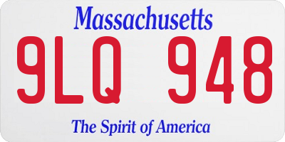 MA license plate 9LQ948
