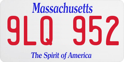 MA license plate 9LQ952