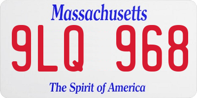 MA license plate 9LQ968