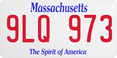 MA license plate 9LQ973