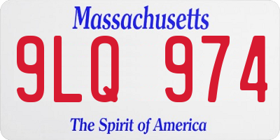 MA license plate 9LQ974