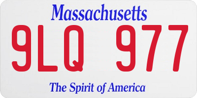 MA license plate 9LQ977