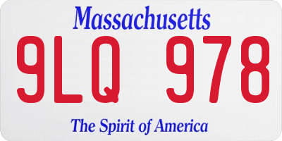 MA license plate 9LQ978