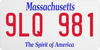 MA license plate 9LQ981