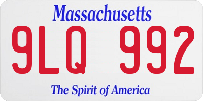 MA license plate 9LQ992