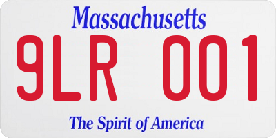 MA license plate 9LR001