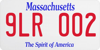 MA license plate 9LR002