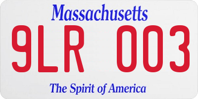 MA license plate 9LR003