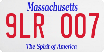 MA license plate 9LR007