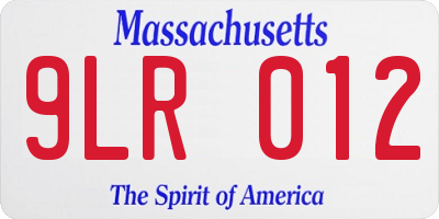 MA license plate 9LR012