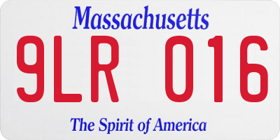 MA license plate 9LR016