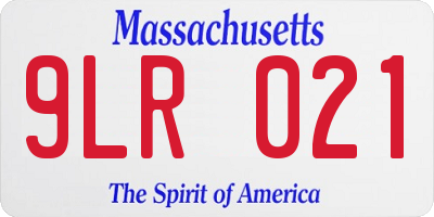 MA license plate 9LR021