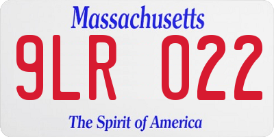 MA license plate 9LR022