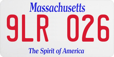 MA license plate 9LR026