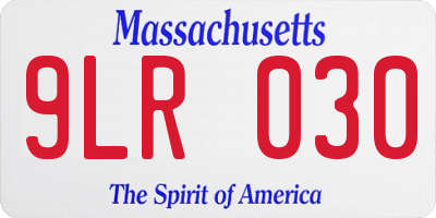 MA license plate 9LR030