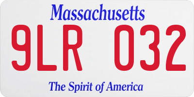 MA license plate 9LR032