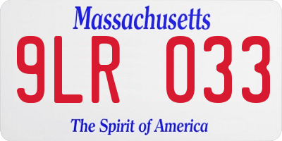 MA license plate 9LR033