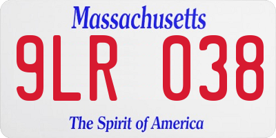 MA license plate 9LR038