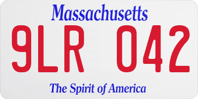MA license plate 9LR042