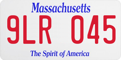 MA license plate 9LR045