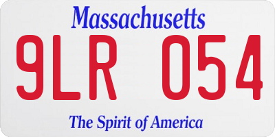 MA license plate 9LR054