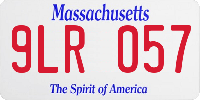 MA license plate 9LR057