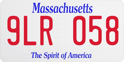 MA license plate 9LR058