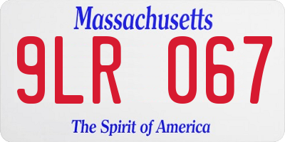 MA license plate 9LR067
