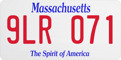 MA license plate 9LR071
