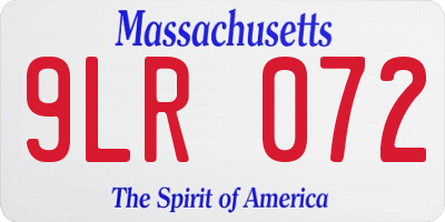 MA license plate 9LR072