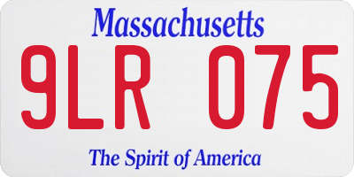 MA license plate 9LR075
