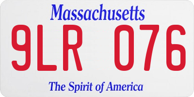 MA license plate 9LR076