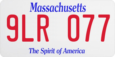 MA license plate 9LR077