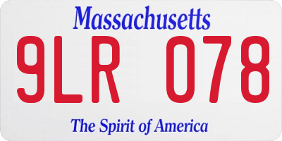 MA license plate 9LR078