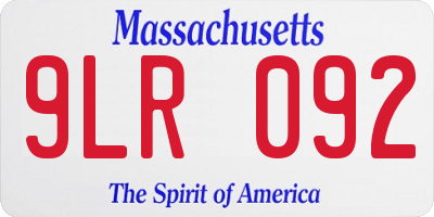 MA license plate 9LR092