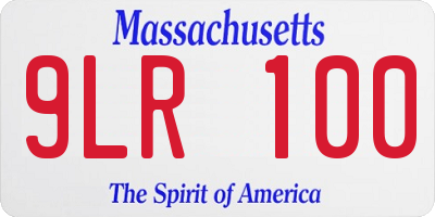 MA license plate 9LR100