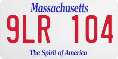 MA license plate 9LR104