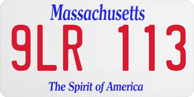 MA license plate 9LR113