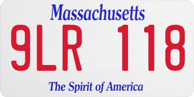 MA license plate 9LR118